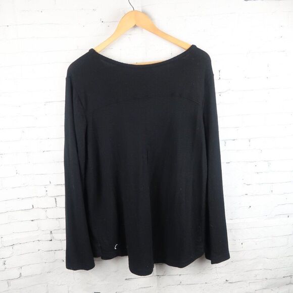 ZYIA ACTIVE BLACK LONG SLEEVE ROUND NECK SPLIT BACK TOP SIZE XXL - Picture 8 of 8